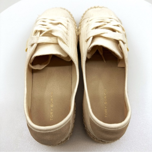NWOB Tory Burch Seaside Oxford Espadrilles Shoes Vintage Cream Sz 7 - Picture 7 of 9